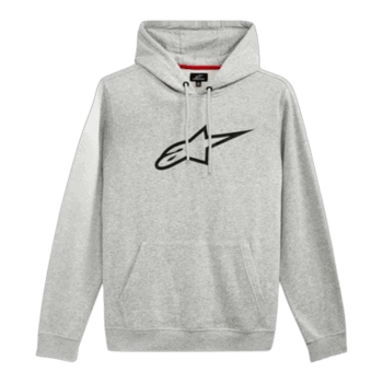 Grey Grand Prix Racewear hoodie with black logo, ideal for motorsport enthusiasts and racing events.