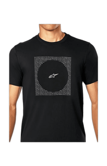 Black T-shirt featuring Grand Prix Racewear logo with a circular design and text, ideal for motorsport enthusiasts and racewear fans.