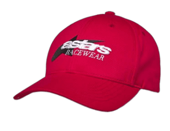 Red Grand Prix Racewear baseball cap with logo, ideal for motorsport enthusiasts and racewear fans.