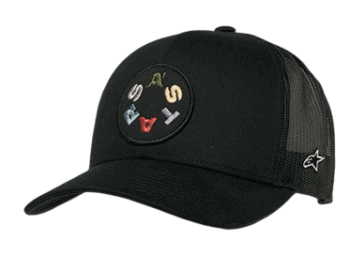 Black Grand Prix Racewear cap with embroidered logo and mesh back for racing enthusiasts.