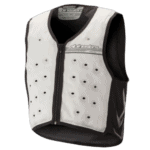 Alpinestars cooling vest designed for motorcycle racing, featuring breathable mesh and cooling technology for rider comfort and safety.