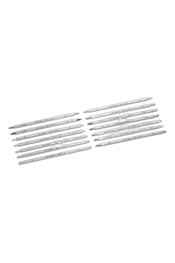 Close-up of Facom slotted blades, precision tools for professional use, displayed on a black background.