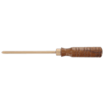 Non-sparking Phillips screwdriver with wooden handle for safe use in hazardous environments.