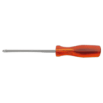 Grand Prix Racewear Phillips screwdriver with orange handle and metal shaft on black background.