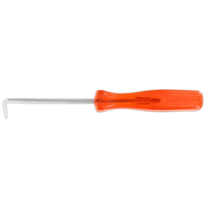Grand Prix Racewear right angle hook with orange handle and metal hook for automotive or industrial use.