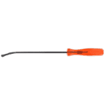 Grand Prix Racewear long curved spatula with orange handle and black shaft, ideal for professional automotive or mechanical tasks.