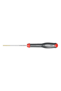 Precision screwdriver with a black handle and red accents, ideal for detailed mechanical work and electronics repair.