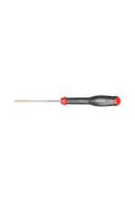 Precision screwdriver with a black handle and red accents, ideal for detailed mechanical work and electronics repair.