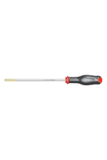 Precision screwdriver with a black handle and a long, slim metal shaft, ideal for detailed mechanical work and electronics repair.
