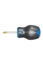 Precision screwdriver with a black and blue handle and a gold tip, ideal for detailed mechanical work and electronics repair.