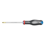 Facom screwdriver with a black handle and a yellow tip, suitable for precision work and mechanical repairs.