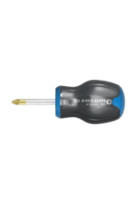 Facom screwdriver with a black and blue handle and a gold tip, ideal for precision work in automotive and racewear applications.