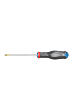 Precision screwdriver with a blue handle and a long metal shaft, ideal for detailed mechanical work and electronics repair.