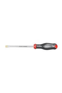 Precision screwdriver with a black handle and a red accent, ideal for detailed mechanical work and electronics repair.