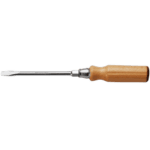 Grand Prix Racewear wood handle screwdriver with slotted head and forged hexagonal blade for precision work.
