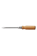 Precision screwdriver with a wooden handle and metal shaft, ideal for detailed mechanical work and repairs.