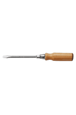 Facom screwdriver with a wooden handle and metal shaft, ideal for precision work and repair tasks.