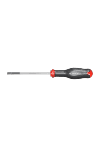 Facom screwdriver with a black and red handle and a metal shaft, ideal for precision tasks.