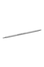 Precision mechanical pencil with a silver body and black grip, ideal for technical drawing and detailed work.