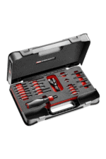 GPR Direct professional screwdriver set in a black case with red accents, featuring various screwdriver bits and tools for precision work.