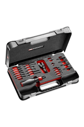 GPR Direct professional screwdriver set in a black case with red accents, featuring various screwdriver bits and tools for precision work.