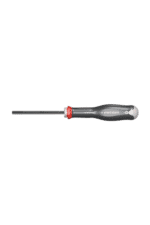 Precision screwdriver with a black handle and a metal shaft, ideal for detailed mechanical work and electronics repair.