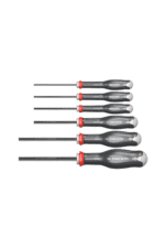 Set of Facom Prot SD Hex screwdrivers with ergonomic handles and magnetic tips for precision work.