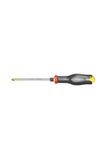 Precision screwdriver with a black and yellow handle and a metal shaft, ideal for detailed mechanical work.