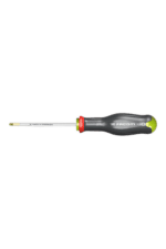 Phillips screwdriver with a black and green handle and a metal shaft, ideal for precision work in racewear assembly.