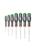 Set of Facom ProT SD Tamper Torx screwdrivers with ergonomic handles in various sizes for precision work.