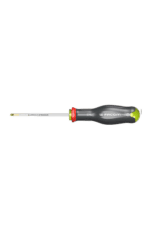 Facom screwdriver with a black and green handle and a metal shaft, ideal for precision work in racewear maintenance.