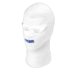 White balaclava with blue 'Sparco' logo, designed for motorsport safety and racing gear.