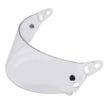White Grand Prix Racewear helmet visor with ventilation holes, designed for motorsport safety and performance.