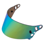 Grand Prix Racewear racing helmet visor with reflective blue-green tint for motorsport safety and style.