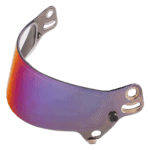 Grand Prix Racewear motorcycle helmet visor with reflective, tinted surface for racing safety and style.