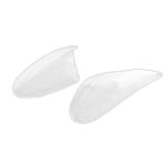 Pair of white racing shark fin spoilers for motorcycle or kart racing, designed for aerodynamic performance.