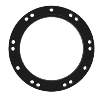 Black racing wheel spacer with multiple bolt holes for Grand Prix Racewear motorsport applications.