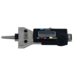 Digital micrometer for precise measurement of small objects, used in engineering and manufacturing.
