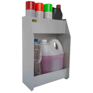 B-G Racing Large Two Shelf Fluid Cabinet - Powder Coated
