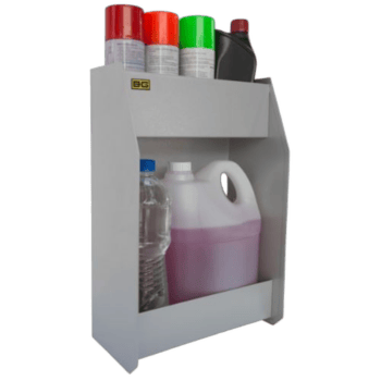 B-G Racing Large Two Shelf Fluid Cabinet - Powder Coated