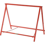 Red Grand Prix Racewear safety barrier stand for motorsport events, lightweight and durable for track safety.