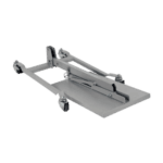 Professional racing car jack for Grand Prix racecars, made of durable metal with adjustable height and smooth-rolling wheels.