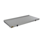 Silver racing car pit stop tray with GPR Direct branding for Grand Prix Racewear.