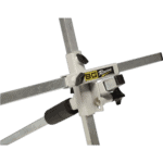 Close-up of a professional racing drone frame with adjustable arms and high-quality components for competitive drone racing.