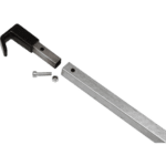 Metal racing car part with black plastic handle and mounting screw, used in Grand Prix racewear equipment.