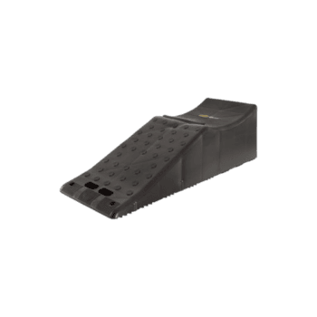 Black racing footrest for karting or motorsport, designed for driver comfort and safety during races.