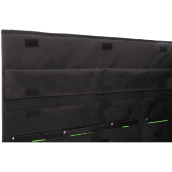 Grand Prix Racewear racing suit storage organiser with multiple pockets for racing gear and accessories.