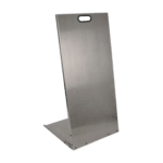 Stainless steel racing stand with handle for Grand Prix Racewear, ideal for motorsport events and safety gear storage.