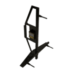 Race car simulator frame with digital display for Grand Prix racing training and practice.