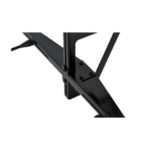 Black racing car wing mount bracket for Grand Prix Racewear, designed for high-performance motorsport applications.